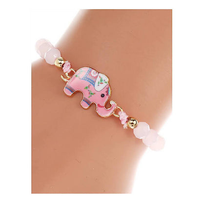 JAB43650 - Enamel Elephant Adjustable Thread Bracelet