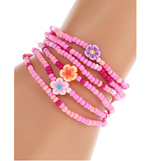 JAB43652 - Flower Bead Bracelet Set