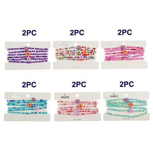 JAB43652 - Flower Bead Bracelet Set