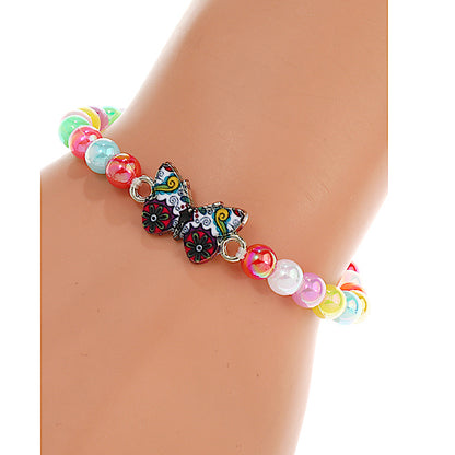 JAB43830 - Enamel Butterfly Bead Bracelet