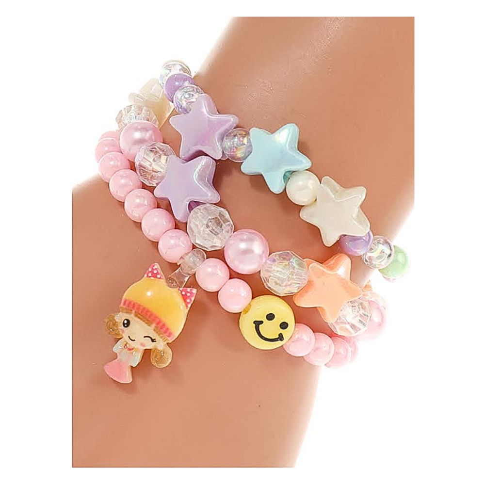 JAB43997 - Doll Bead Stretch Bracelet Set