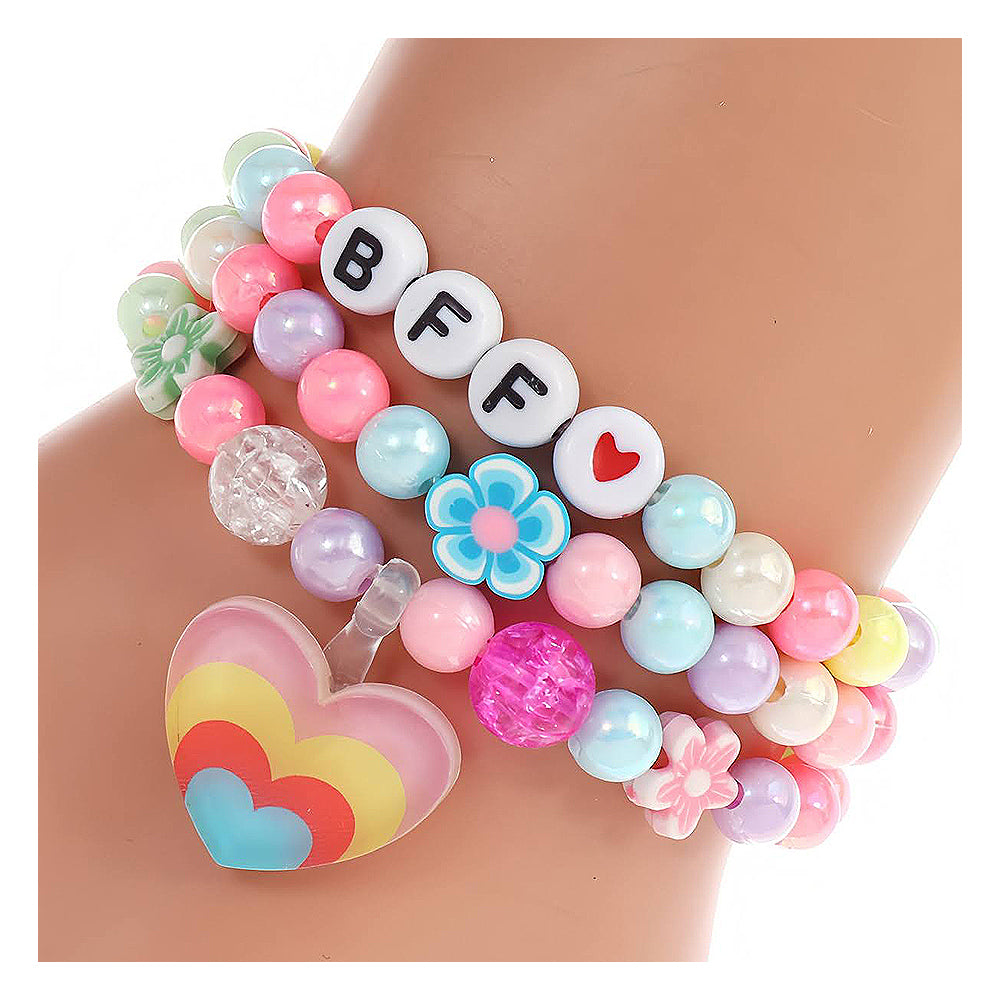 BFF Heart Bead Stretch Bracelet Set