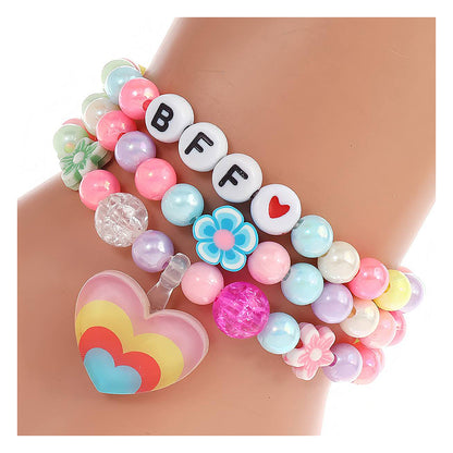 BFF Heart Bead Stretch Bracelet Set