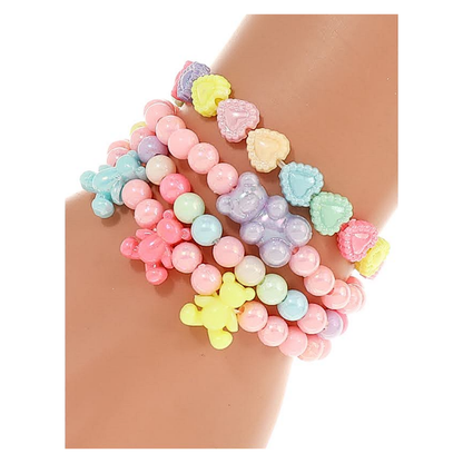 JAB44355 - Teddy Bear Bead Stretch Bracelet Set