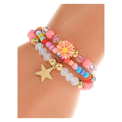 JAB44738 - Star Bead Stretch Bracelet Set