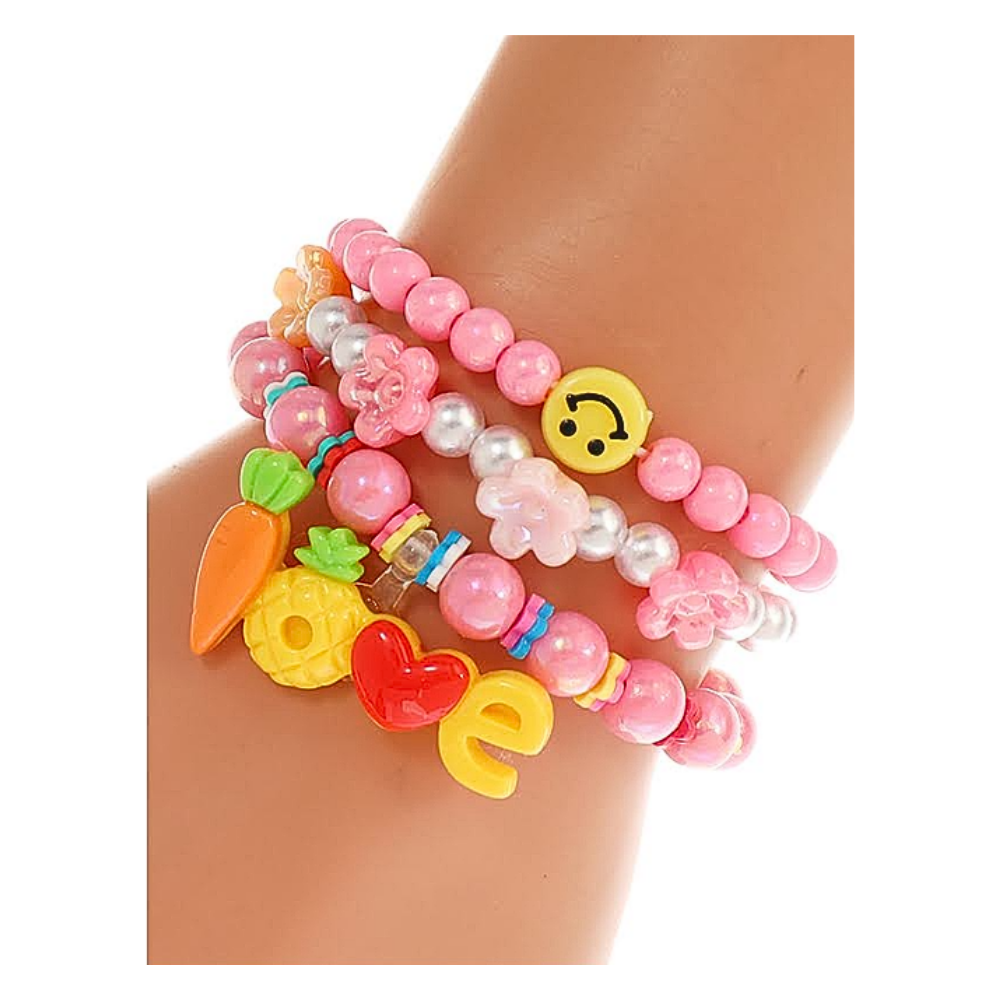 JAB45212 - Love Bead Stretch Bracelet Set