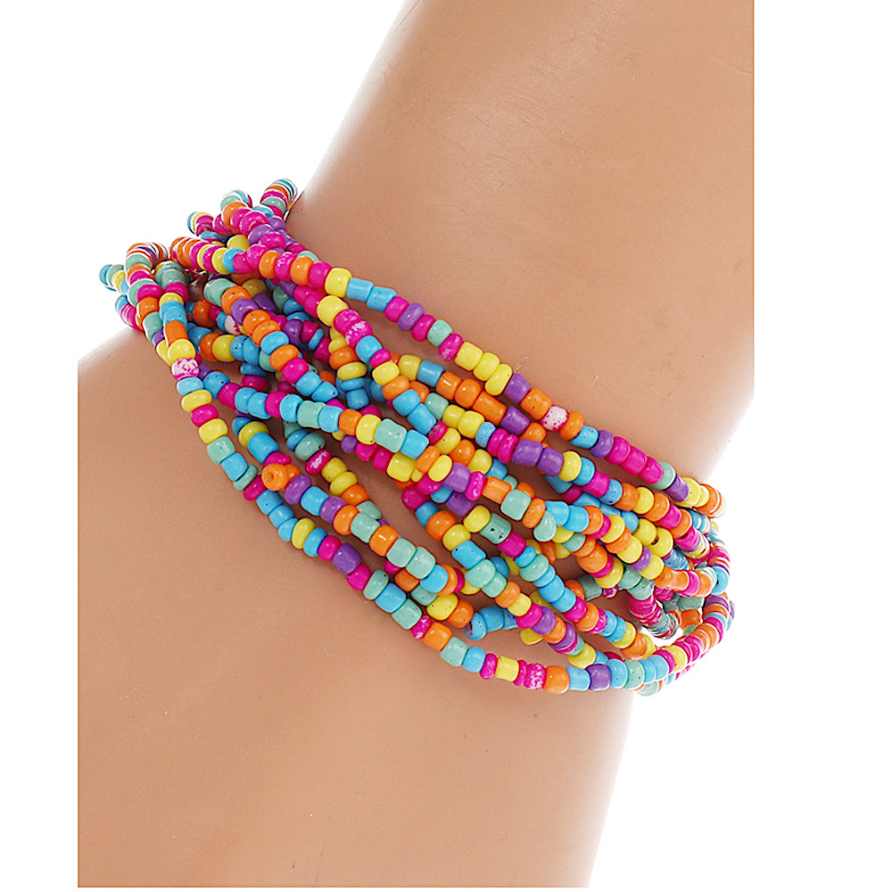 JAB45225 - Colorful Bead Stretch Bracelet Set