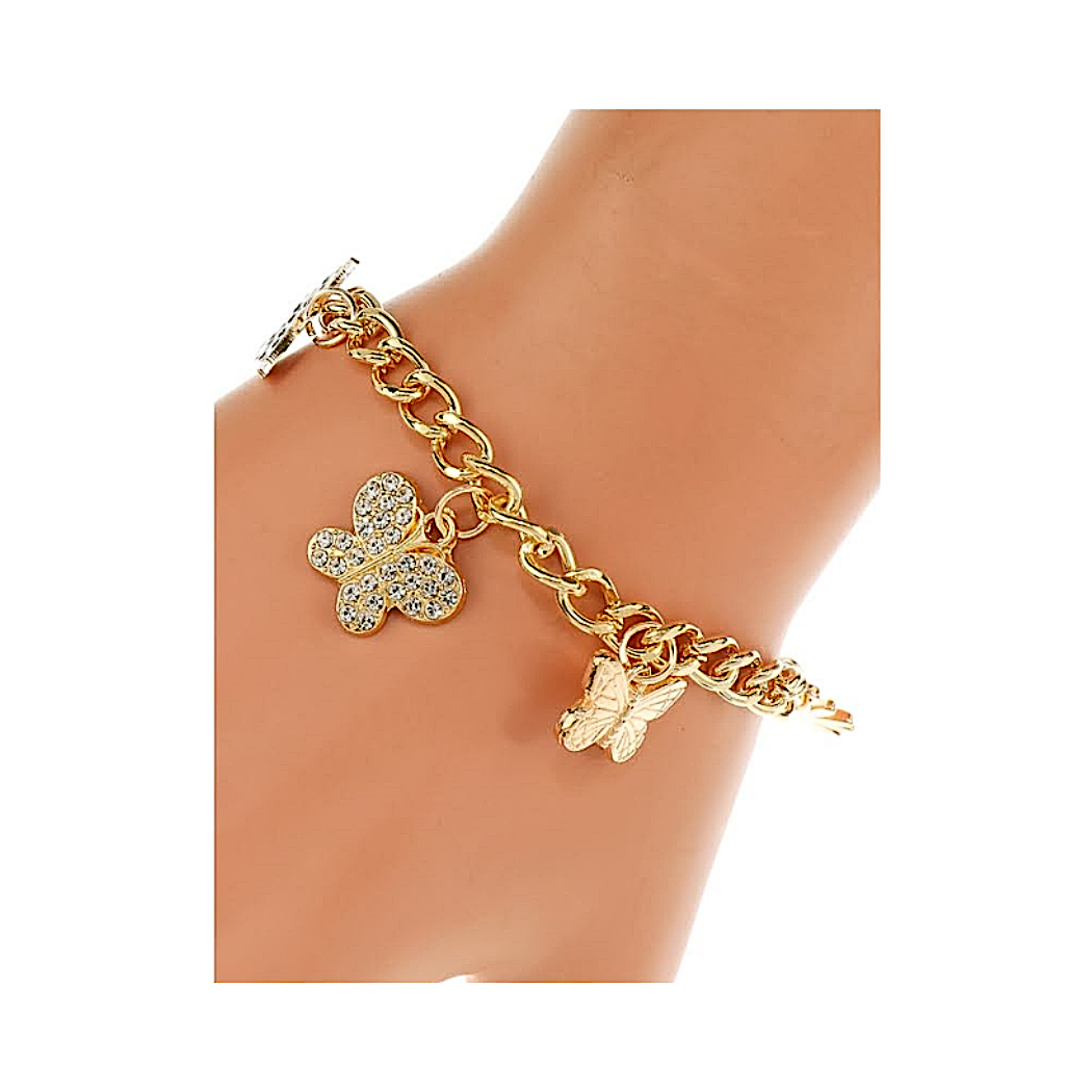 JAB46109 - Butterfly Charm Chain Bracelet