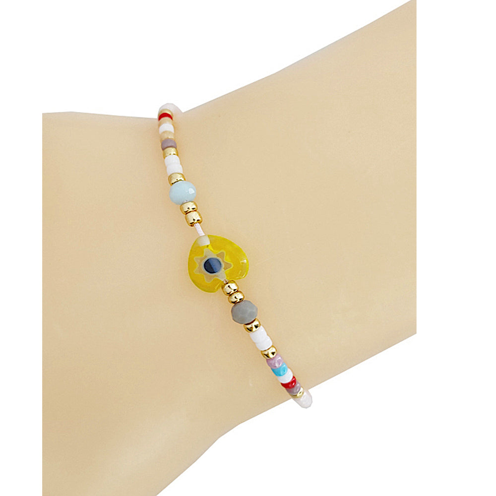 Flower Bead Adjustable Thread Bracelet