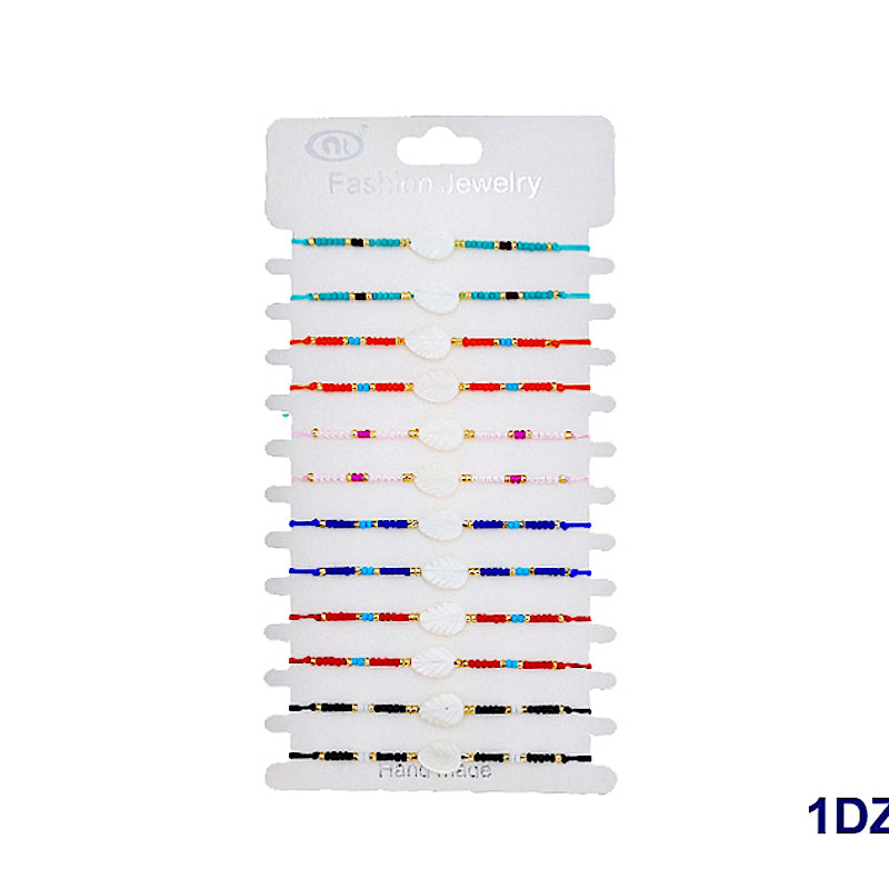 White Bead Adjustable Thread Bracelet