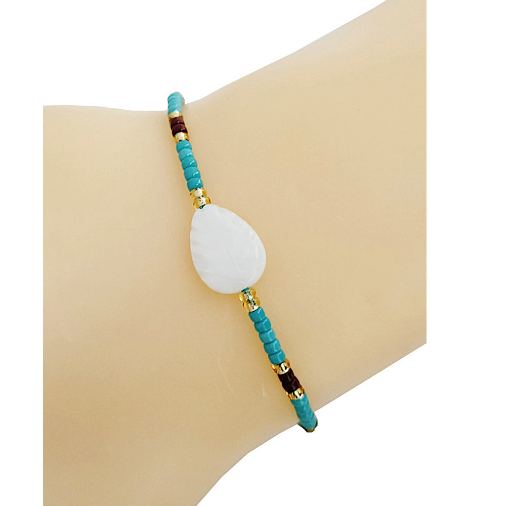 White Bead Adjustable Thread Bracelet