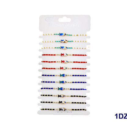 JAB47600 - Fish Bead Adjustable Thread Bracelet