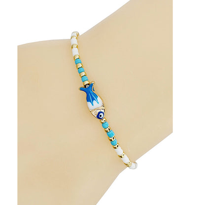 JAB47600 - Fish Bead Adjustable Thread Bracelet