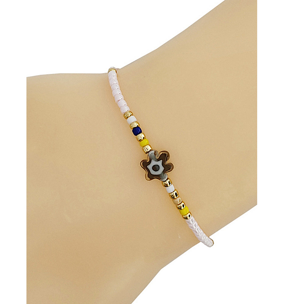 Flower Bead Adjustable Thread Bracelet