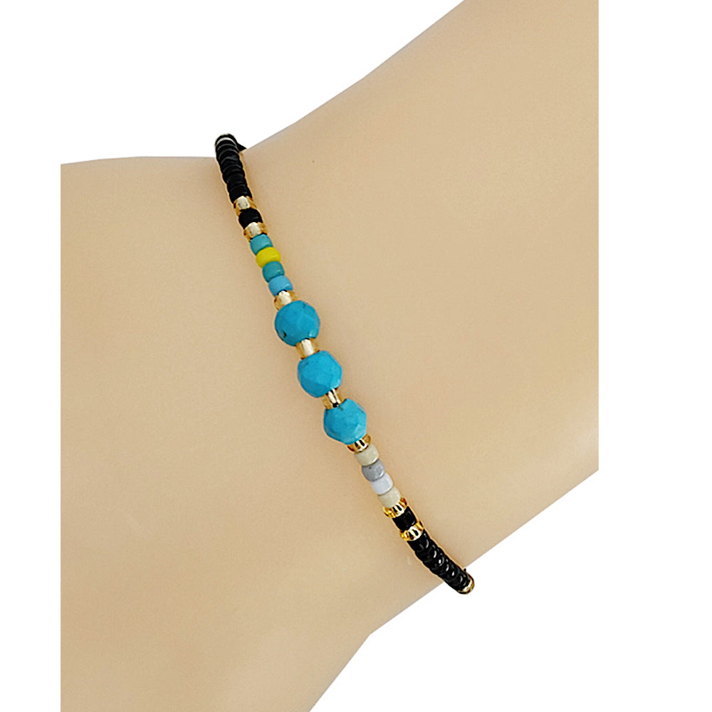 Turquoise Bead Adjustable Thread Bracelet