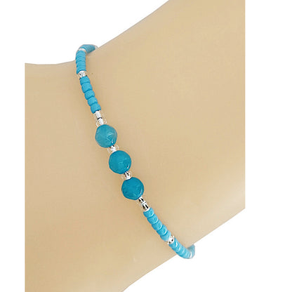 Turquoise Bead Adjustable Thread Bracelet