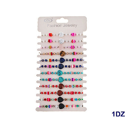 JAB47611 - Stone Heart Adjustable Thread Bracelet