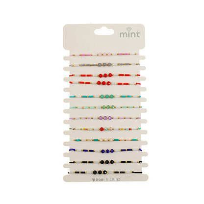 JAB47644 - Color Bead Adjustable Thread Bracelet