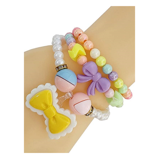 JAB48384 - Bow Bead Stretch Bracelet Set