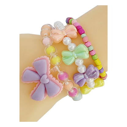 JAB48388 - Bow Bead Stretch Bracelet Set