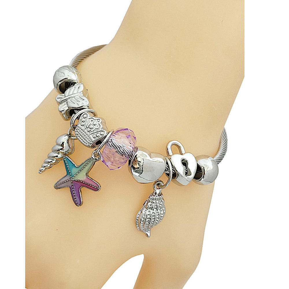 Starfish Seashell Charm Bracelet