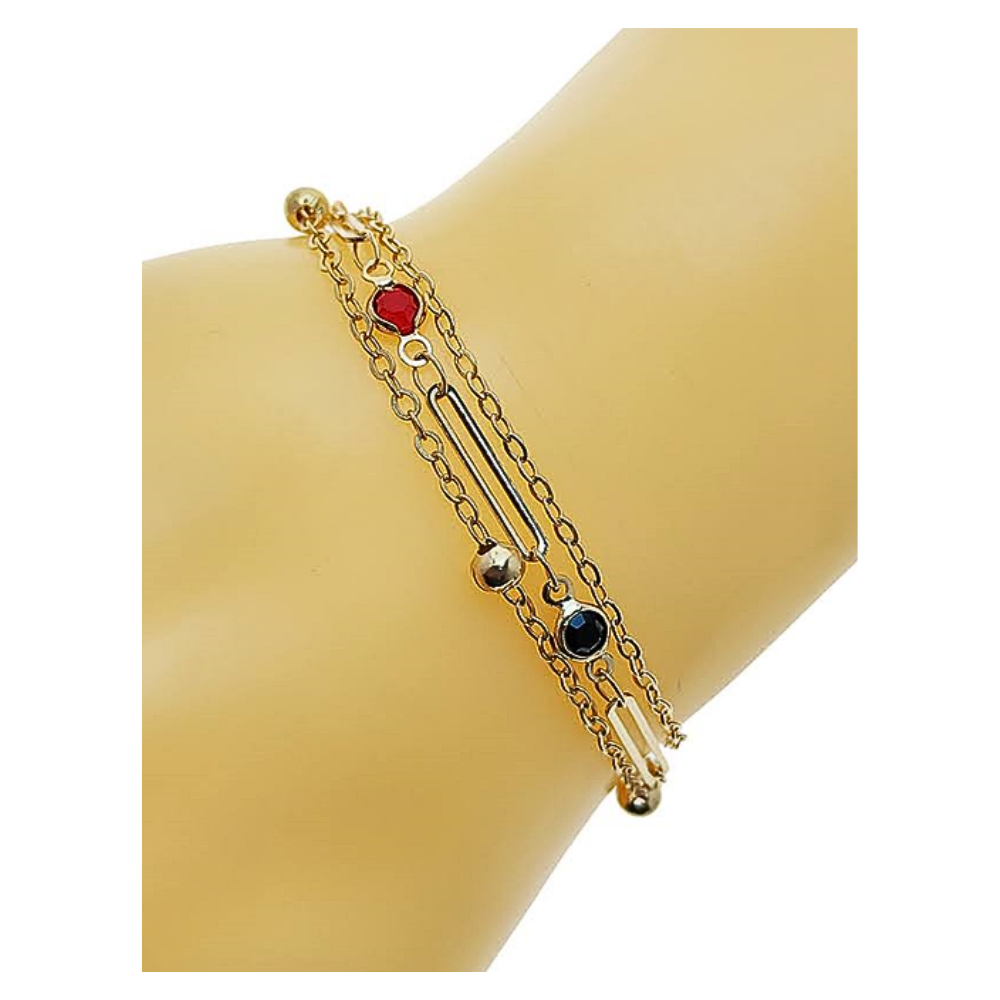 JAB49253 - Gemstone Chain Bracelet Set