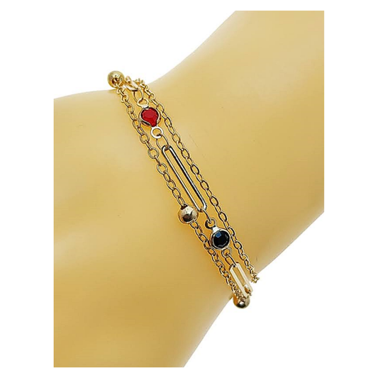 JAB49253 - Gemstone Chain Bracelet Set