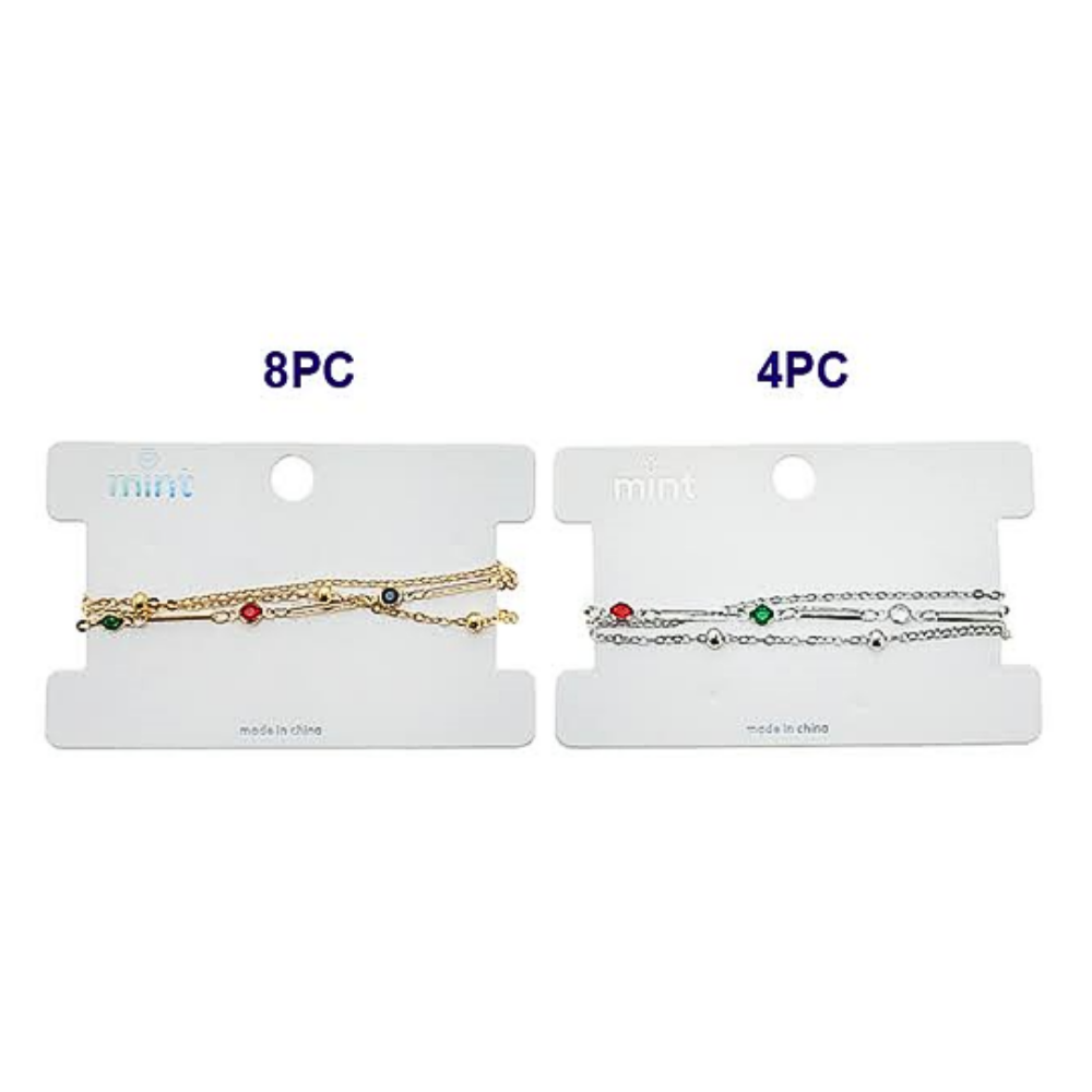 JAB49253 - Gemstone Chain Bracelet Set