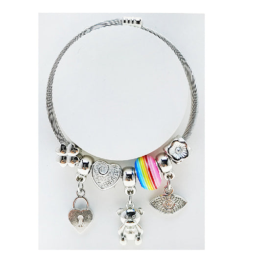 JAB49259 - Teddy Bear Charm Bracelet