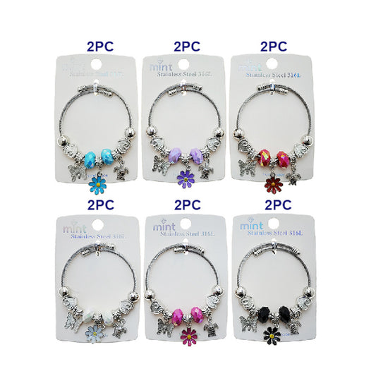 JAB49264 - Flower Charm Bracelet