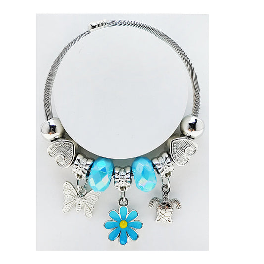 JAB49264 - Flower Charm Bracelet