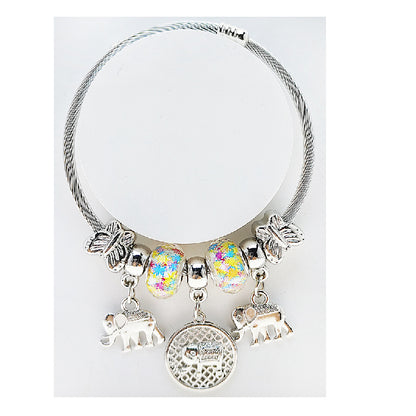 JAB49279 - Elephant Charm Bracelet