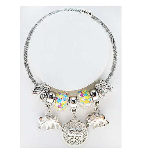 JAB49279 - Elephant Charm Bracelet