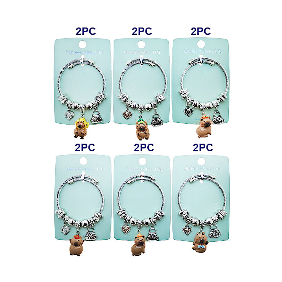 JAB49318 - Capybara Charm Bracelet
