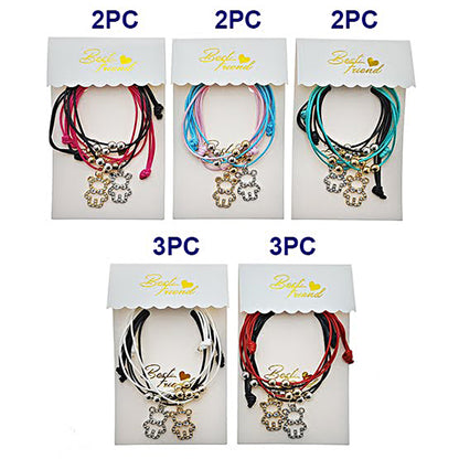 Teddy Bear Charm Adjustable Thread Knot Bracelet