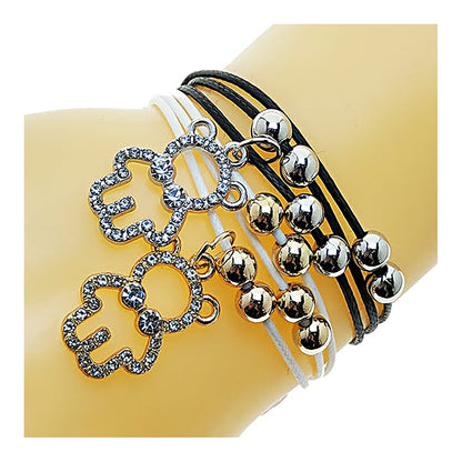 Teddy Bear Charm Adjustable Thread Knot Bracelet
