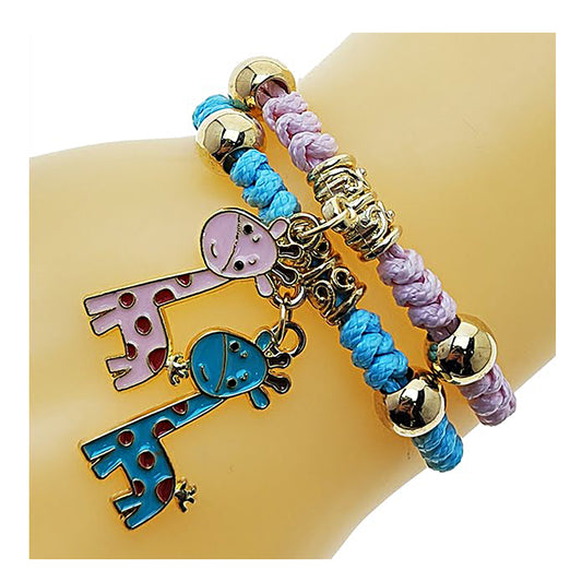 Giraffe Charm Adjustable Thread Knot Bracelet