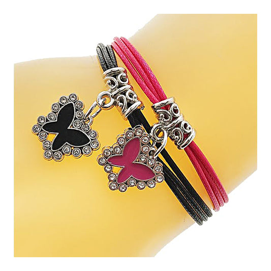 Butterfly Charm Adjustable Thread Knot Bracelet