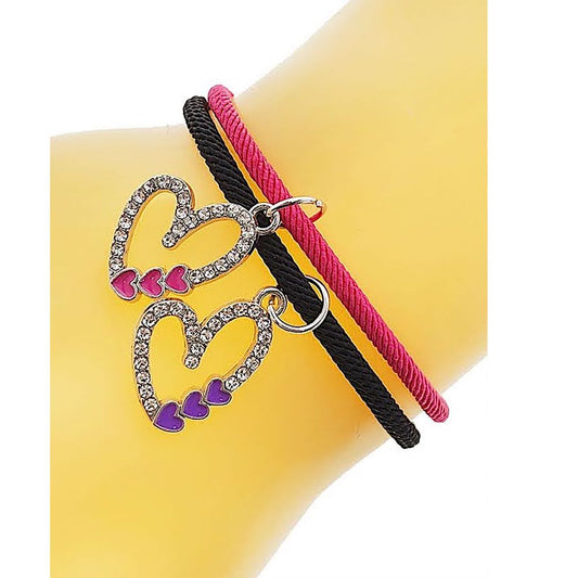 Heart Charm Adjustable Thread Knot Bracelet