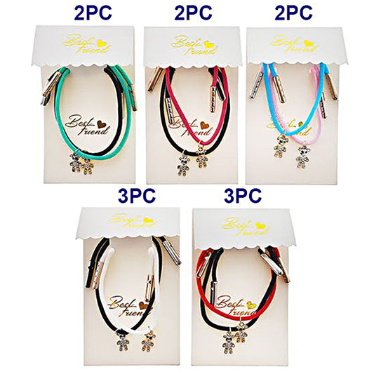 Teddy Bear Charm Adjustable Thread Knot Bracelet