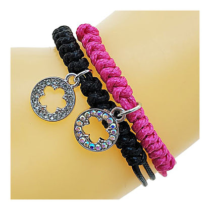 Flower Charm Adjustable Thread Knot Bracelet