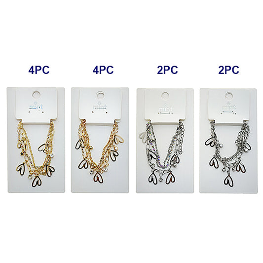 JAB49582 - Heart Chain Bracelet Set