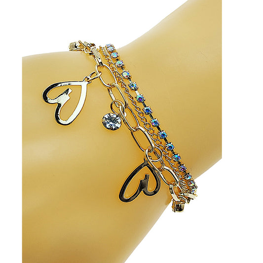 JAB49582 - Heart Chain Bracelet Set