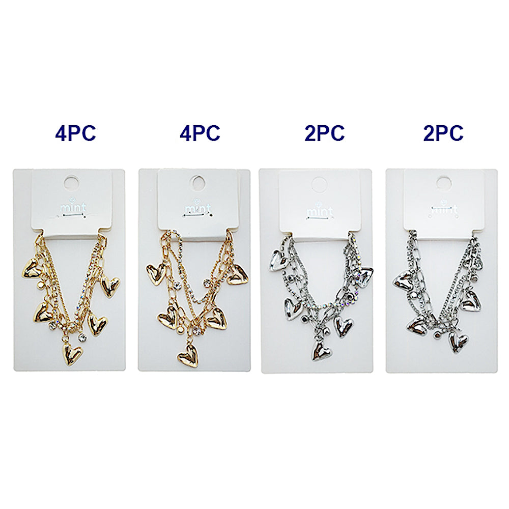 JAB49585 - Heart Chain Bracelet Set