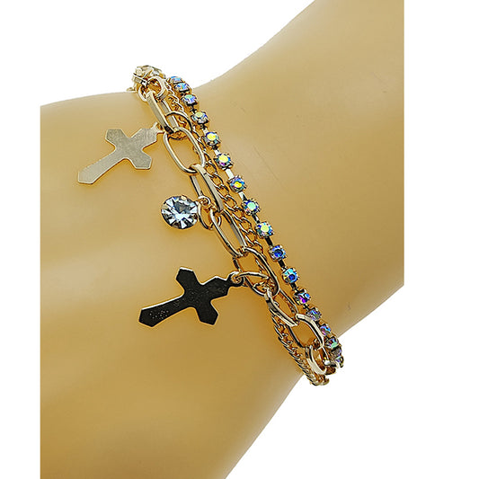 JAB49588 - Cross Chain Bracelet Set