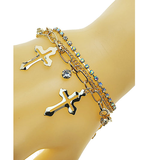 JAB49596 - Cross Chain Bracelet Set