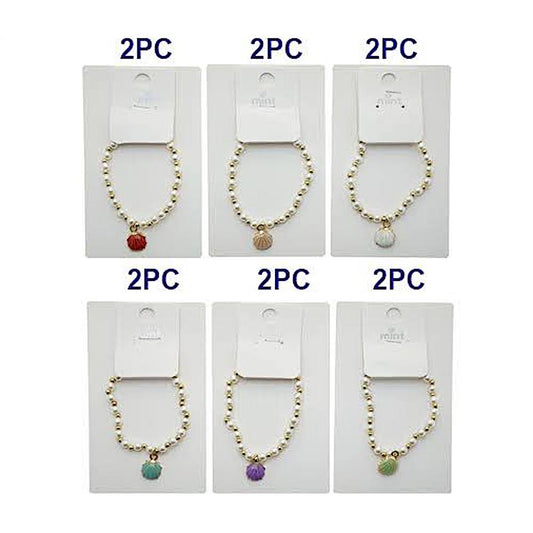 Enamel Shell Bead Bracelet