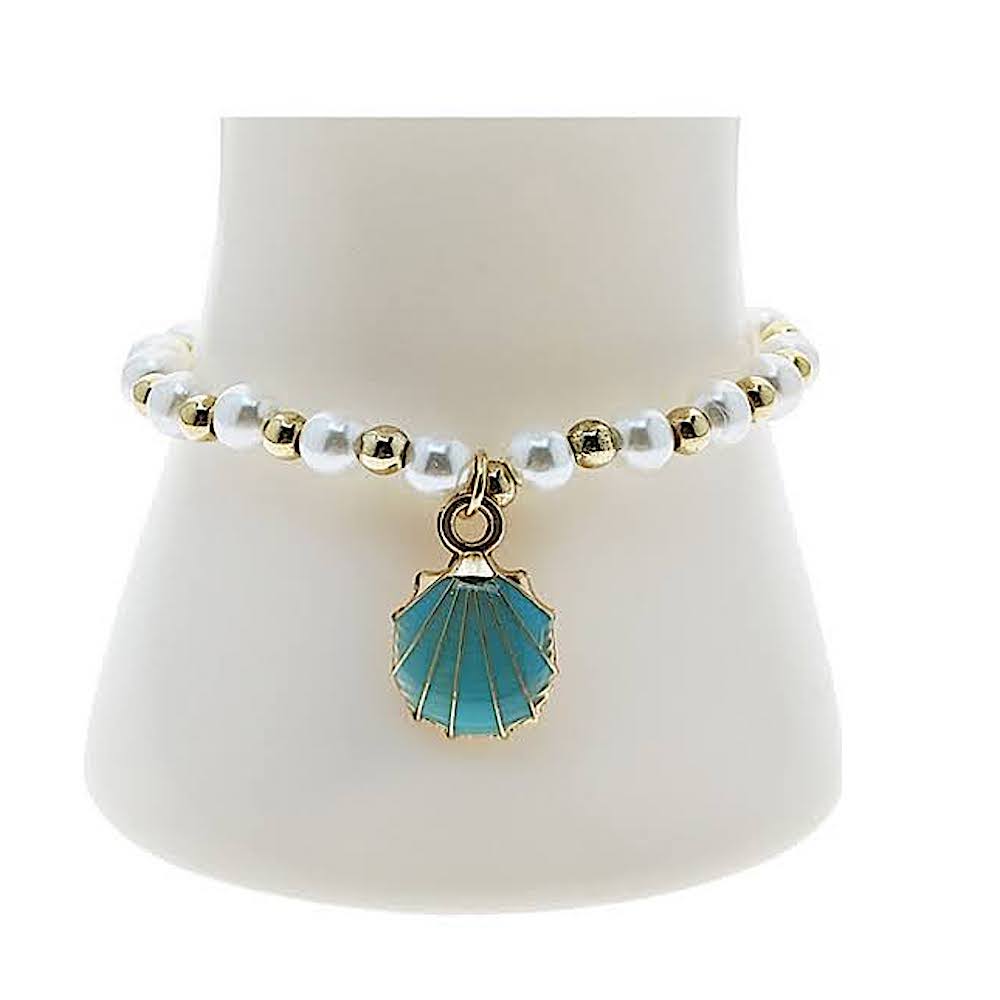 Enamel Shell Bead Bracelet