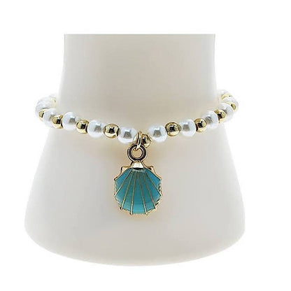 Enamel Shell Bead Bracelet