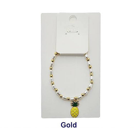 Pineapple Charm Bead Bracelet